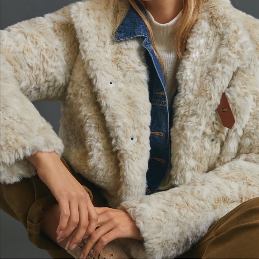 Anthropologie faux fur coat